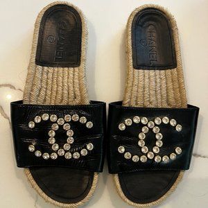 Chanel Slides with Crystal CC's